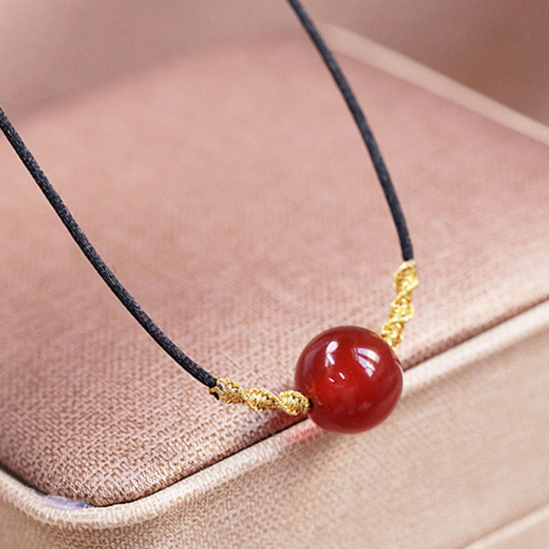 Rote Achat-Chalcedon-Armband-Halskette für Selbstvertrauen und Harmonie