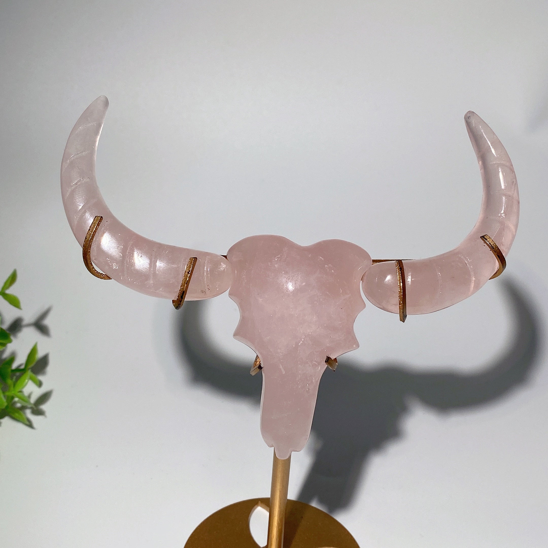 17cm Crystal Bull Head Carvings Three-Pieces Set