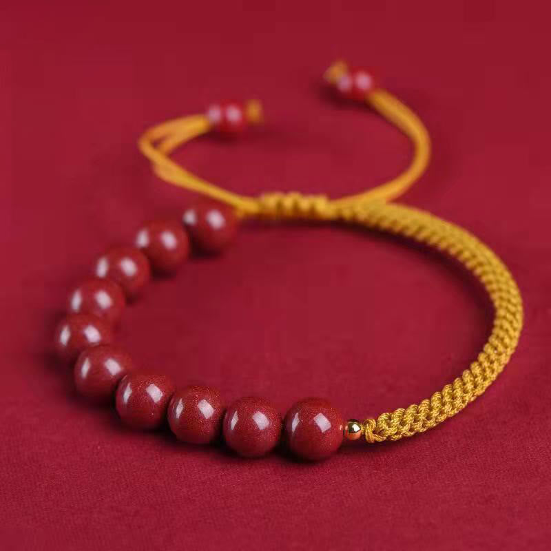 Cinnabar King Kong Knot Blessing Bracelet 8mm