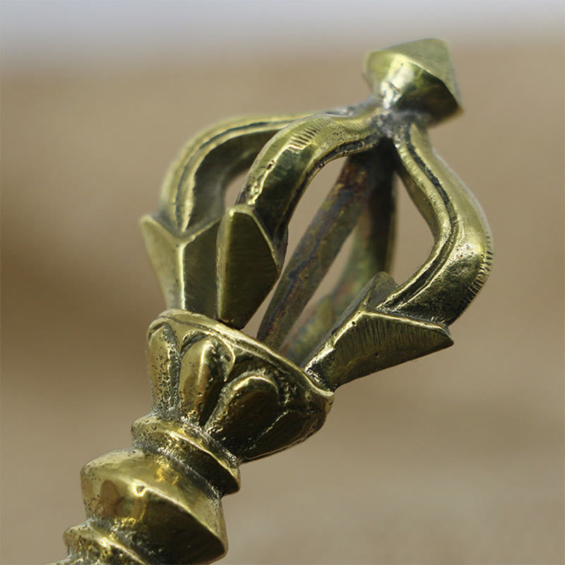 Small Five Prong Vajra Dorje in Copper | Spiritual Strength Symbol