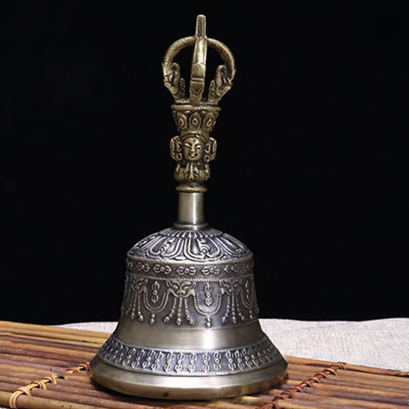 Copper Tibetan Bell and Vajra Meditation Set - Small