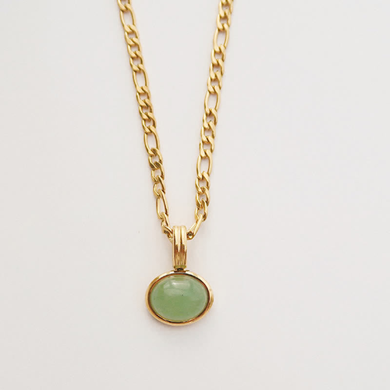 Turquoise Oval Strength Necklace Pendant in Titanium Steel