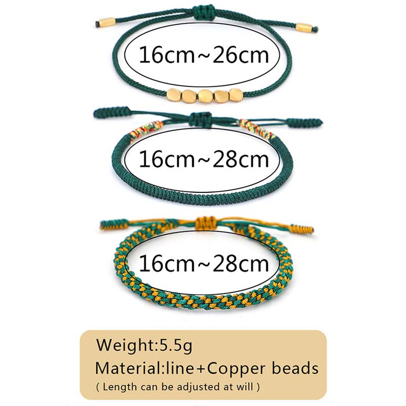 3 PCS Tibetan Copper Spiritual Protection Bracelet Set