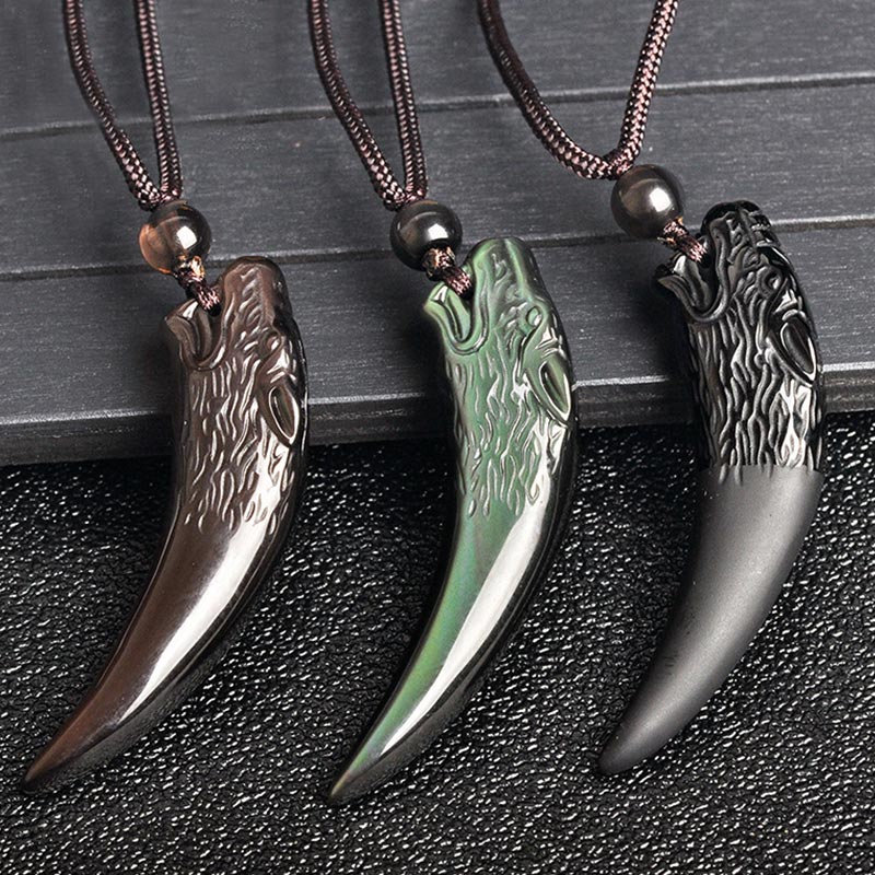 Multi Obsidian Strength Necklace Pendant