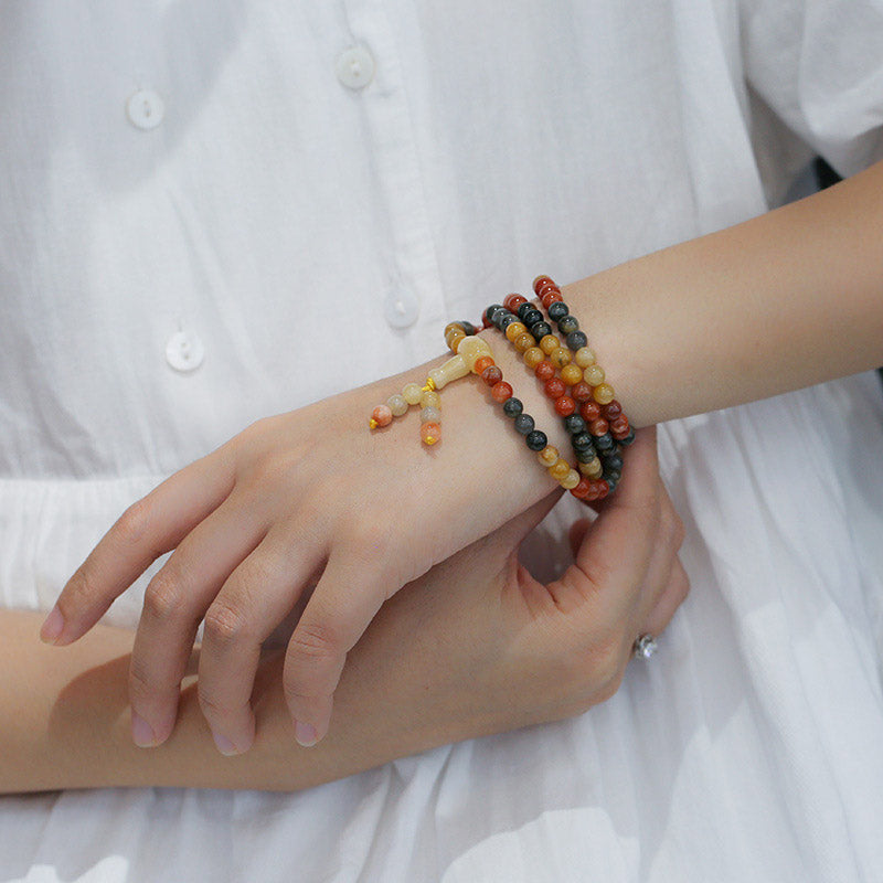 6mm Red Agate 108 Bead Mala Protection Bracelet