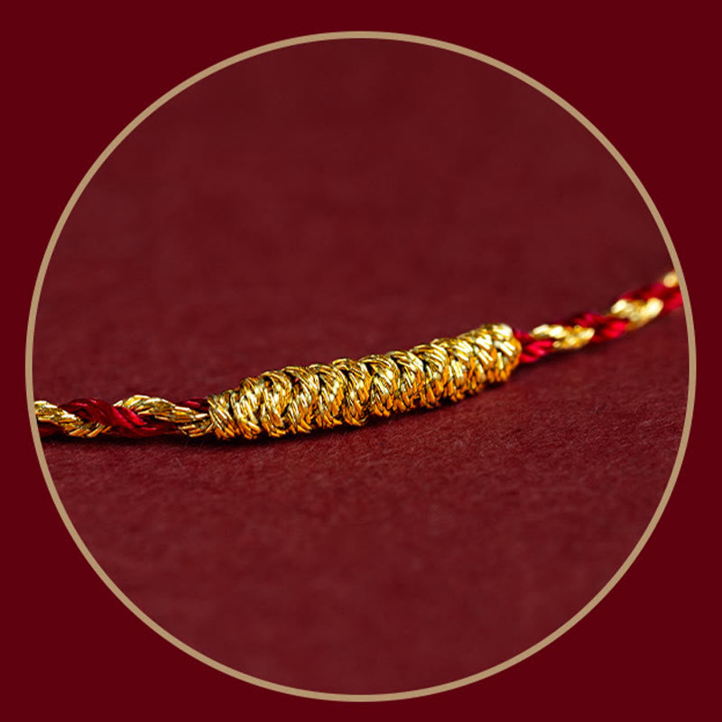 14K Gold Plated King Kong Knot Rope Bracelet for Spiritual Luck