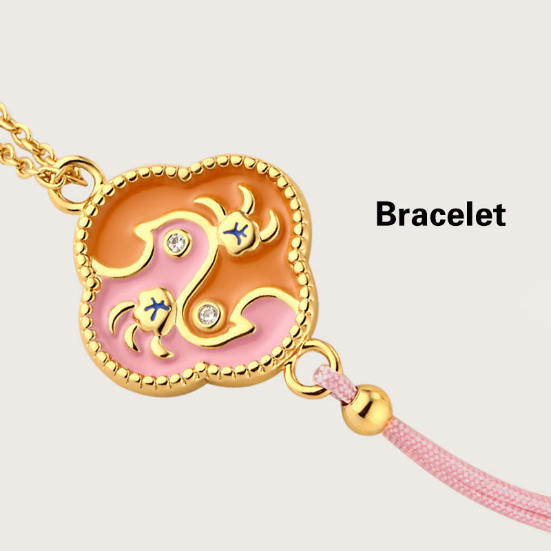 18 Karat vergoldetes Kupfer-Schmuckset mit zwei Vögeln und Zirkonia