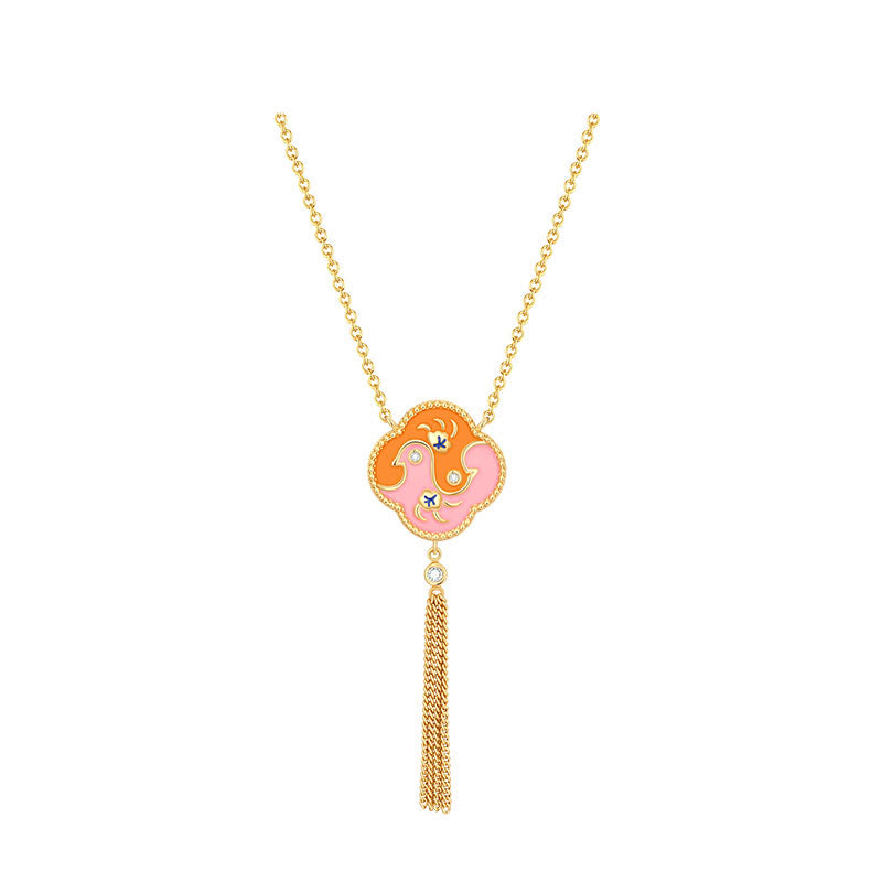18 Karat vergoldetes Kupfer-Schmuckset mit zwei Vögeln und Zirkonia