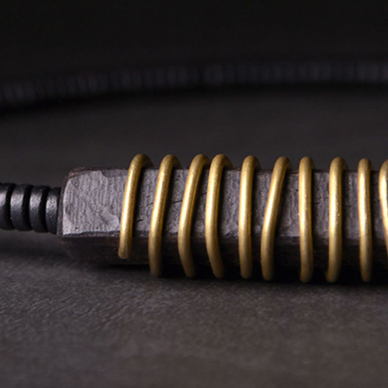 18 mm Ebenholz-Messingkugel-Armband für Gleichgewicht und Ruhe
