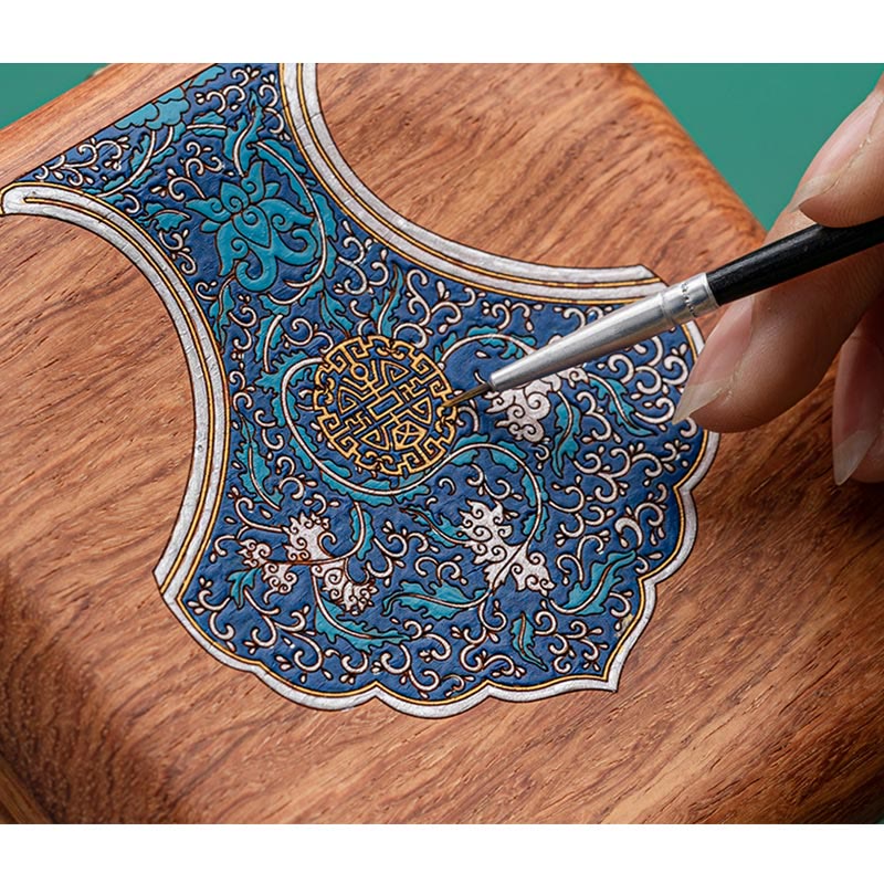 Schmuckschatulle aus Rosenholz mit antikem Blumenblatt-Design – handgefertigte Aufbewahrung