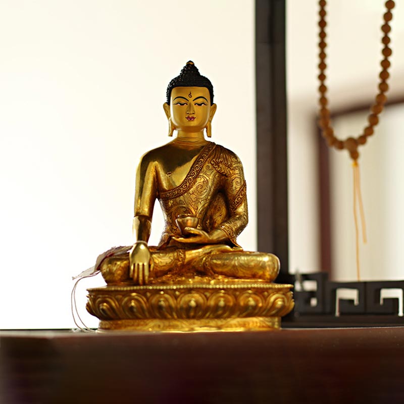 Copper Gold Plated Buddha Statue | Compassion & Serenity Decor
