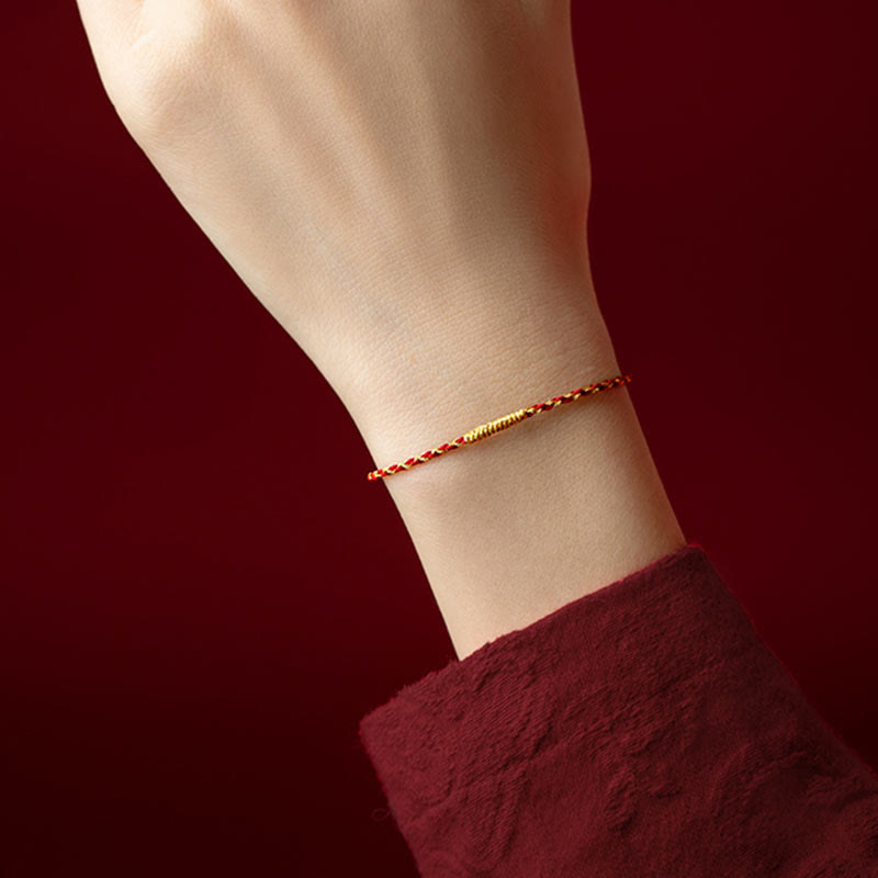 14K Gold Plated King Kong Knot Rope Bracelet for Spiritual Luck