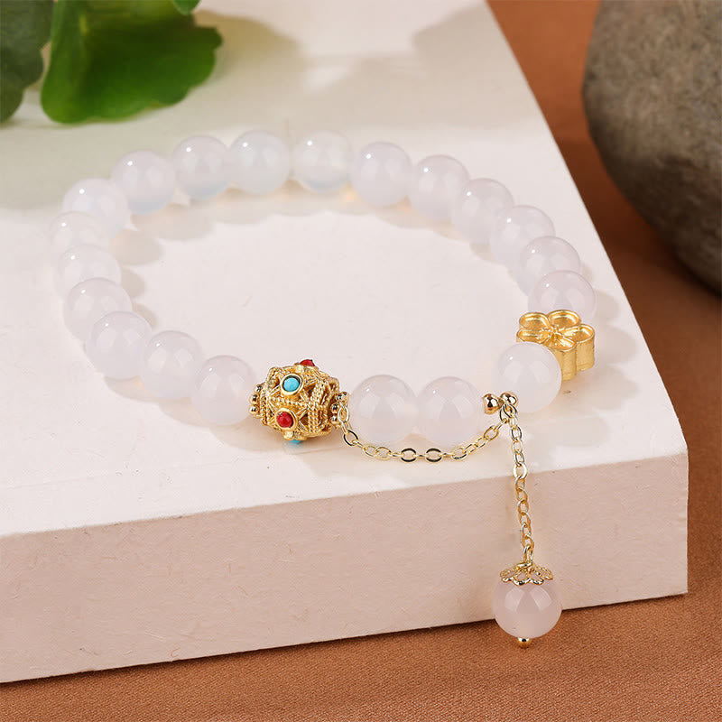 8mm Red Agate White Agate Self-Acceptance Bracelet