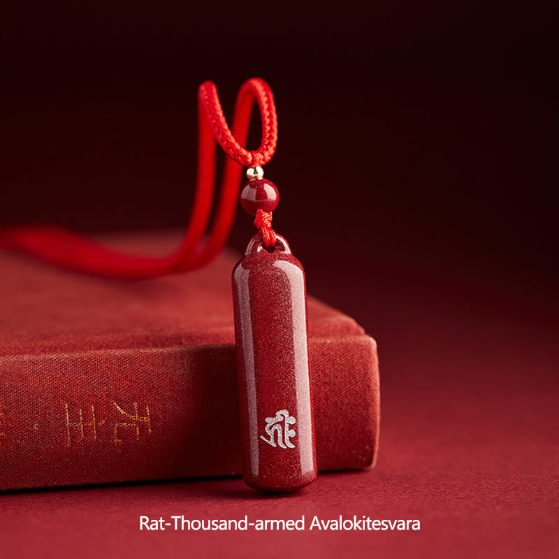 Chinese Zodiac Cinnabar Protection Necklace Pendant