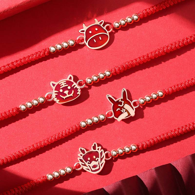 Unisex Red String Bracelet | 12 Chinese Zodiac Protection Charm