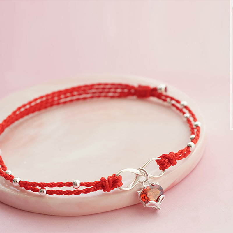 Love Heart Infinity Red String Spiritual Anklet for Protection