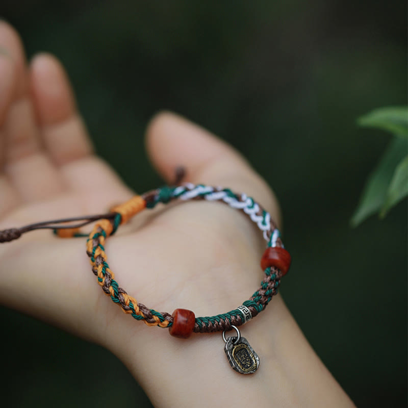 Tibetan Silver Camel Bone Protection Bracelet 6mm