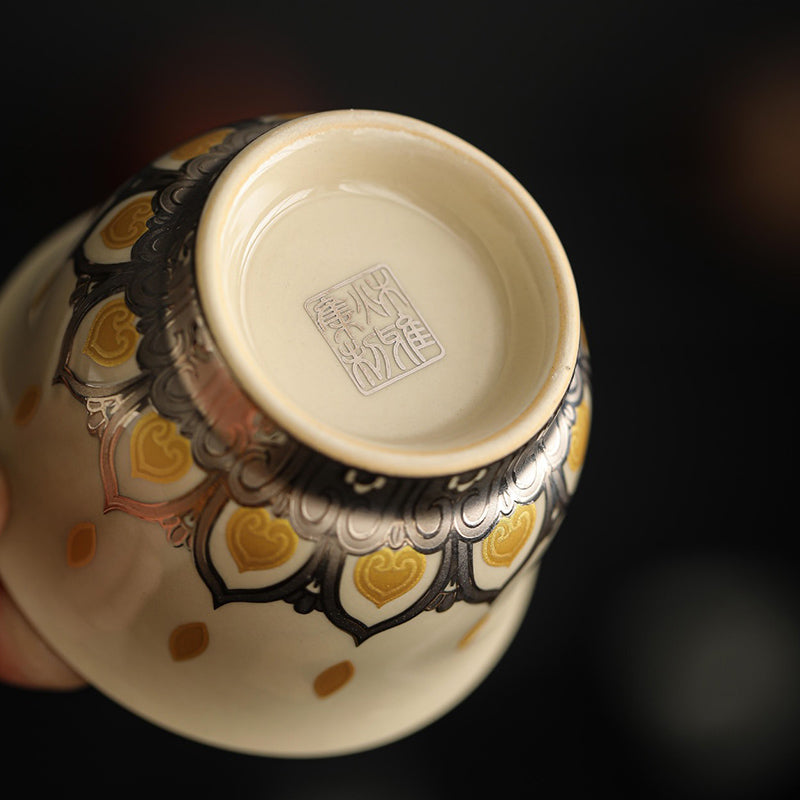 Chinesische Teetasse aus Keramik, 100 ml, Dunhuang, Tausend Buddhas