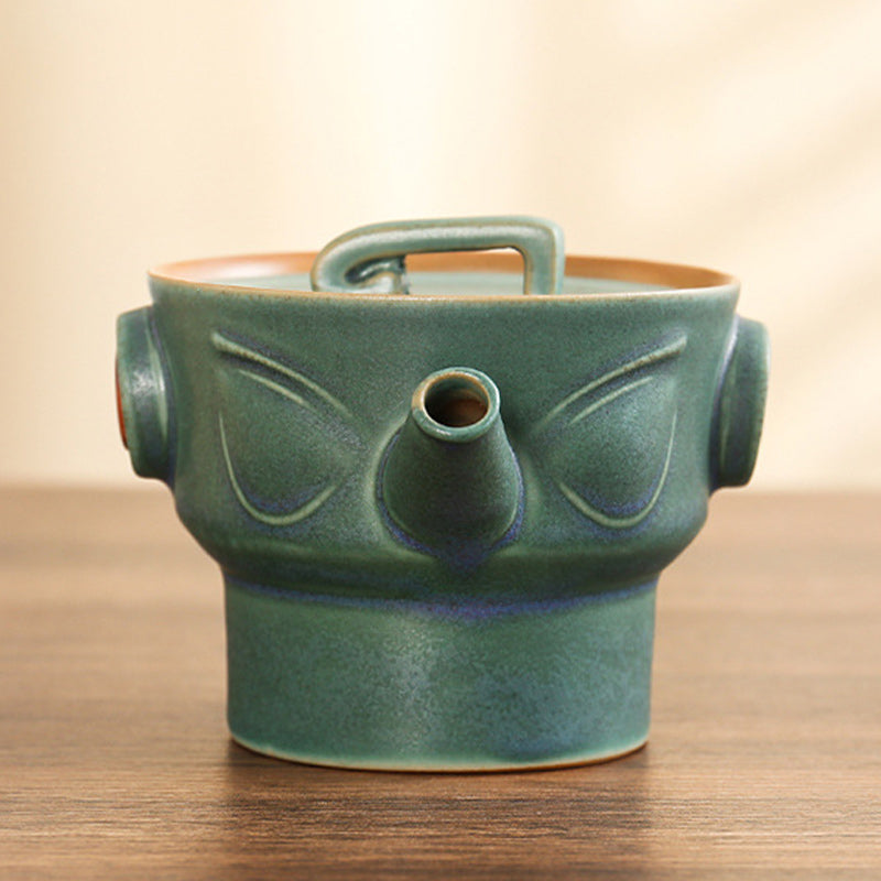 Sanxingdui Chinesisches Teetassen-Set aus Keramik | Kung-Fu-Tee-Geschenk