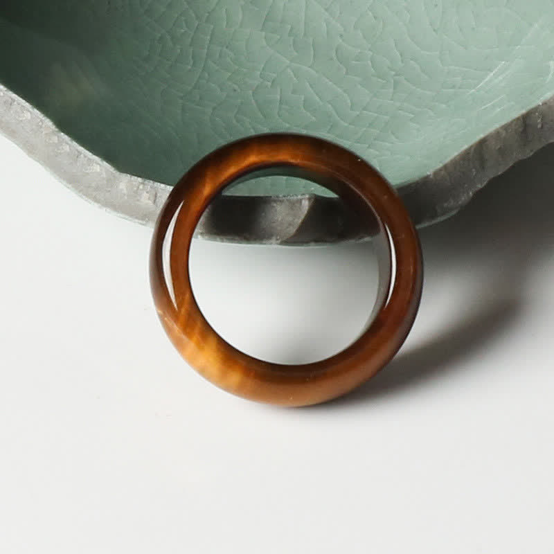 Unisex Tiger Eye Ring for Strength & Protection 16-21mm
