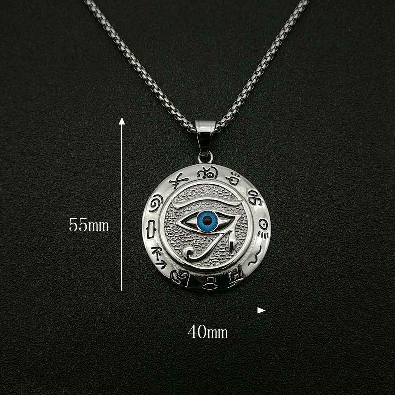 Eye of Horus Titanium Steel Protection Necklace Pendant