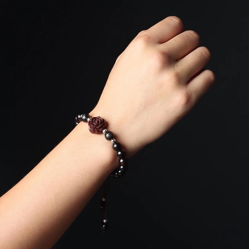 Small Leaf Red Sandalwood 8mm Sooth Bracelet for Calm