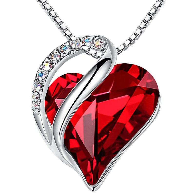 Love Heart Birthstone Healing Energy Necklace Pendant