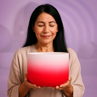 Kristallklangschale - Wurzelchakra-Klangschale - Meditationsschale mit C-Note zur Heilung