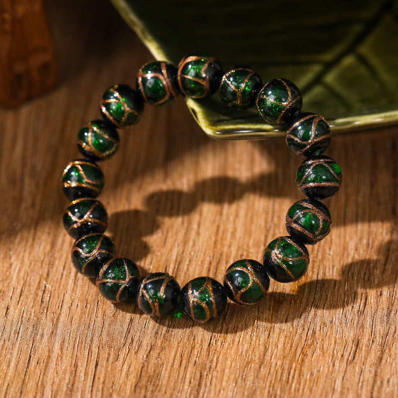 Multicolored Liuli Glass Bead Spiritual Bracelet 8mm