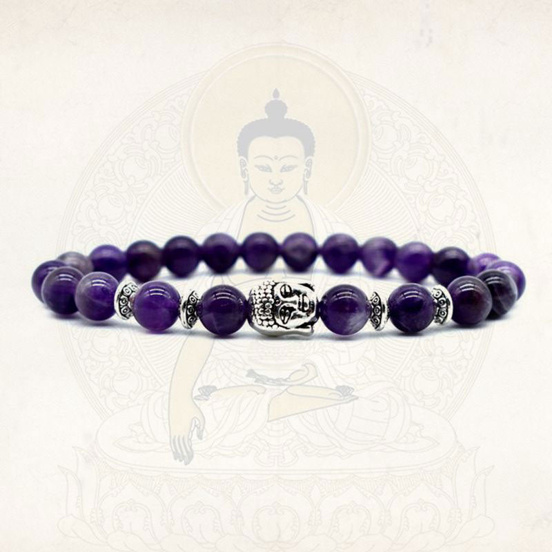 8mm Amethyst Love Healing Bracelet for Spiritual Balance