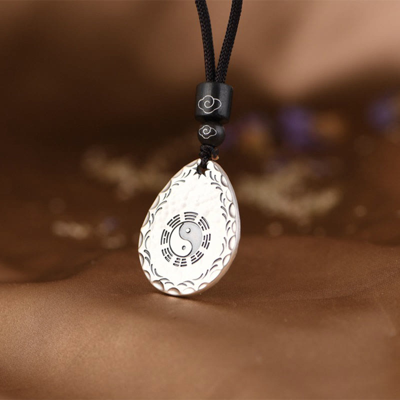 Vintage 999 Sterling Silver Yin Yang Bagua Pendant Necklace - Balance & Harmony