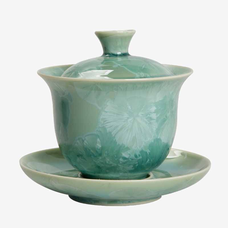 Traditional Ceramic Sancai Gaiwan Tea Cup 180ml for Meditation