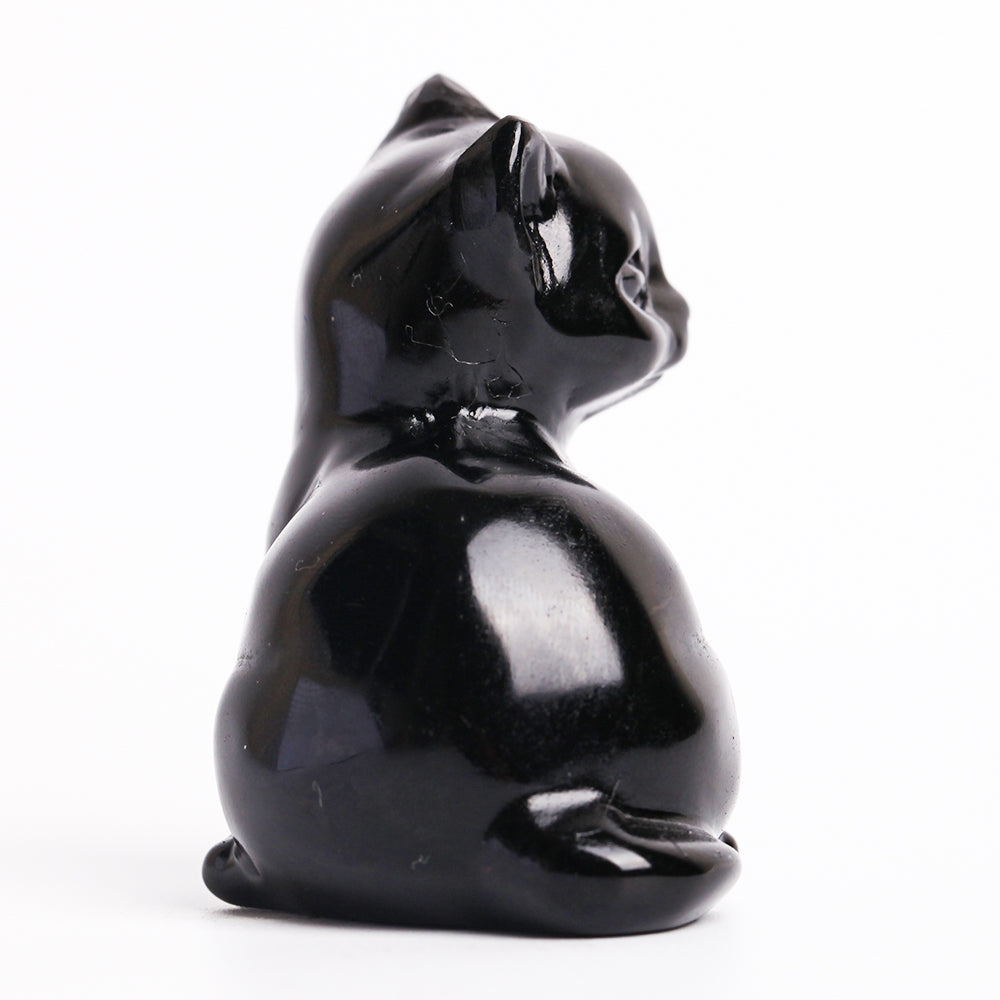 2.0"-2.3" Mixed Crystal Cat Carvings for Healing & Decor