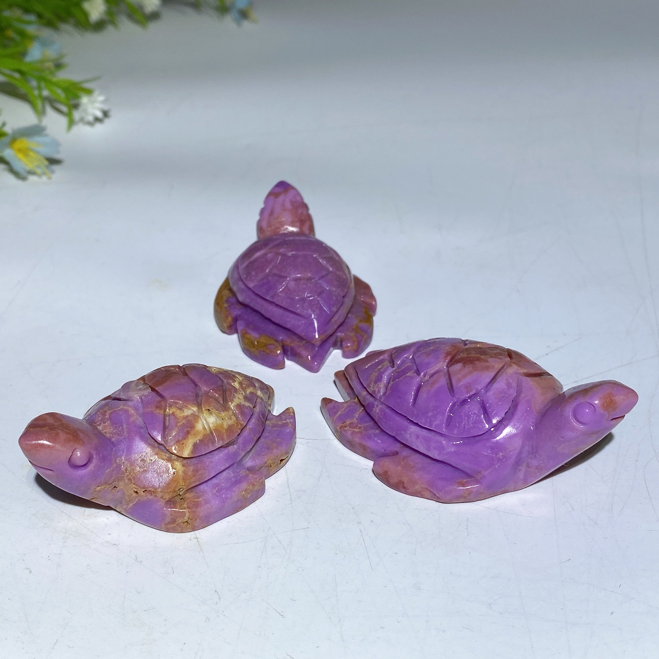 2.0-2.4 inch Phosphosiderite Crystal Turtle Carving Figurine