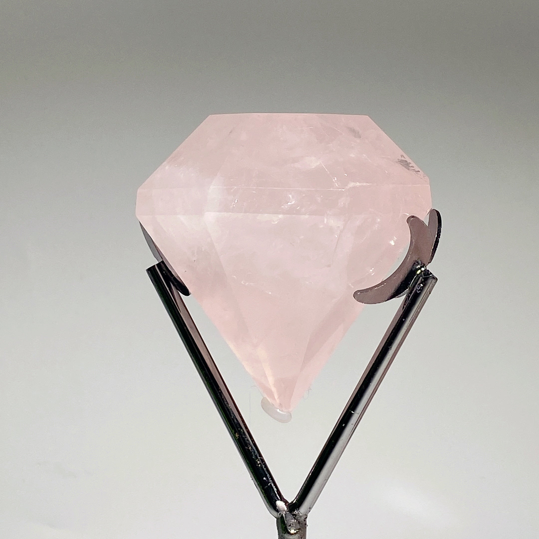2.0-2.5 inch Rose Quartz Diamond Crystal Carving Healing
