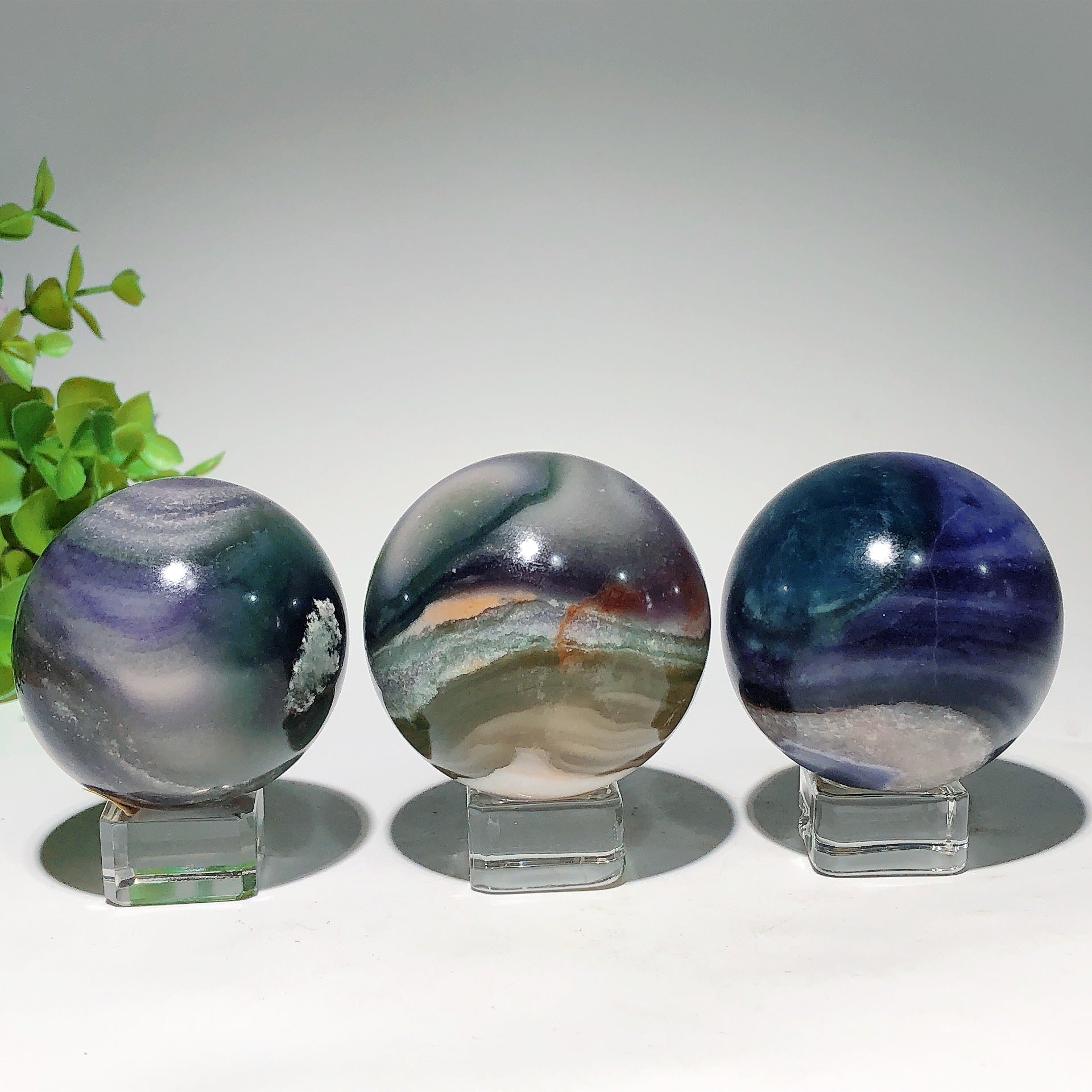 2.0-3.0 Inch Fluorite Crystal Sphere for Healing & Balance