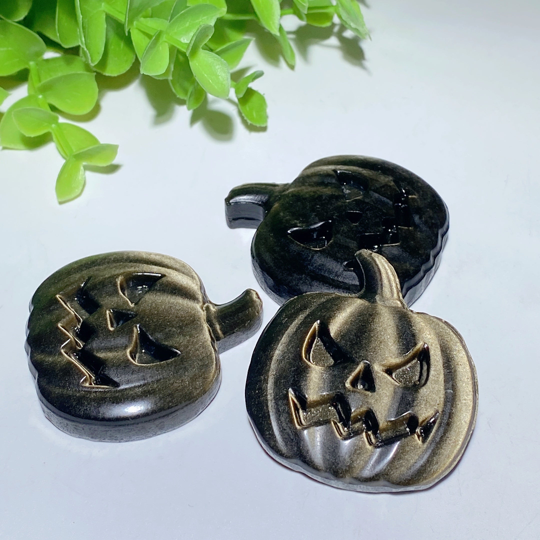 2.0 Inch Golden Obsidian Pumpkin Crystal Figurine