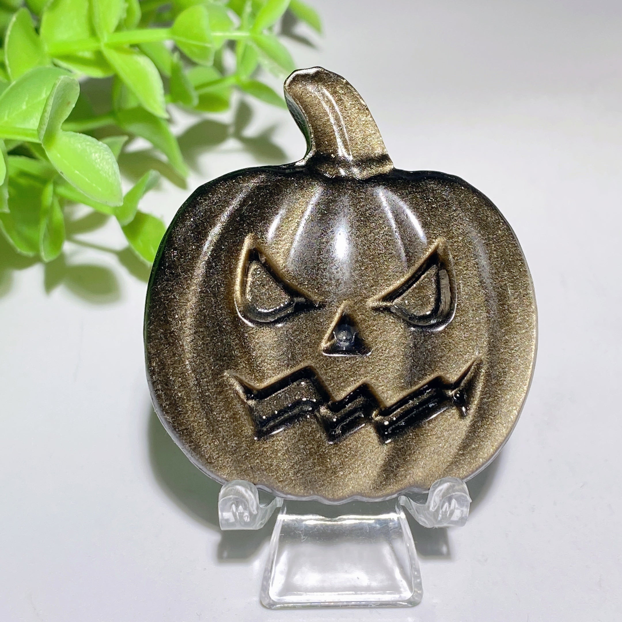2.0 Inch Golden Obsidian Pumpkin Crystal Figurine