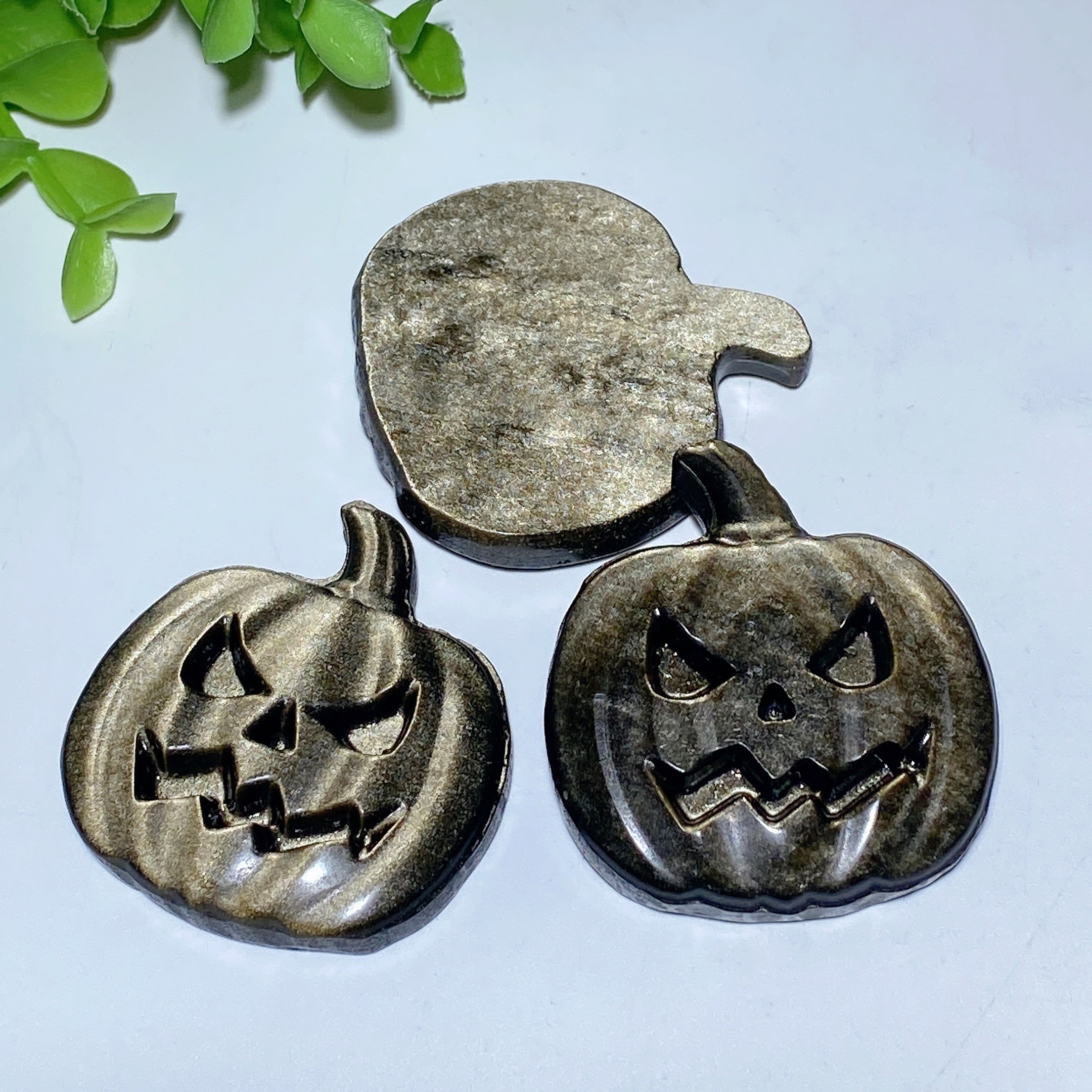 2.0 Inch Golden Obsidian Pumpkin Crystal Figurine