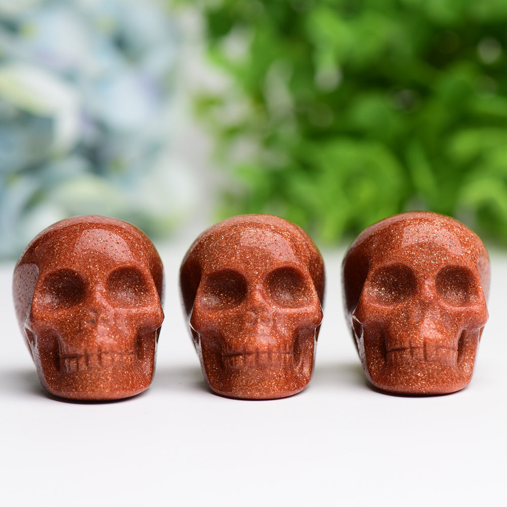 2.0 inch Golden Sandstone Crystal Skull Carving