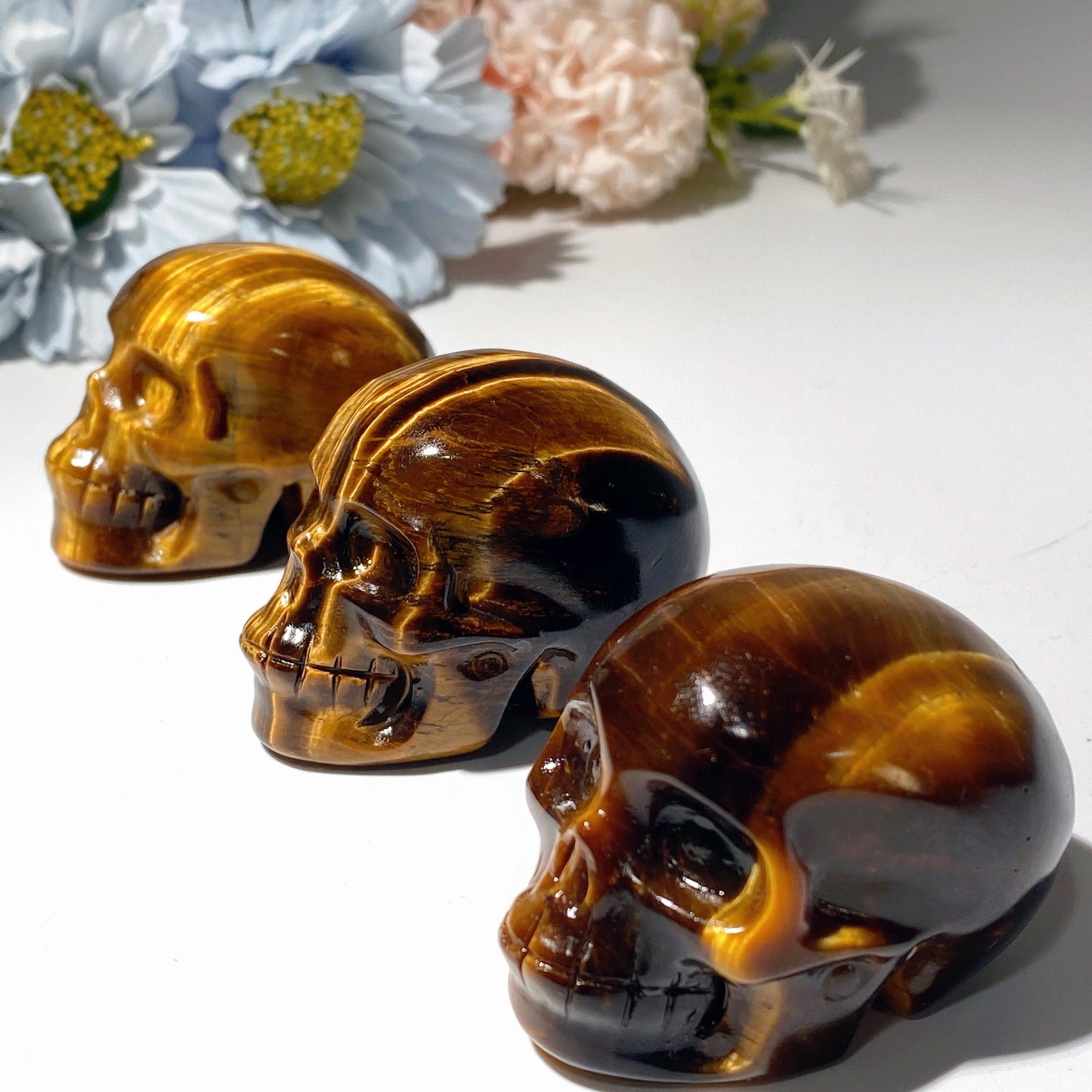 2.0 inch Yellow Tiger Eye Crystal Skull for Healing
