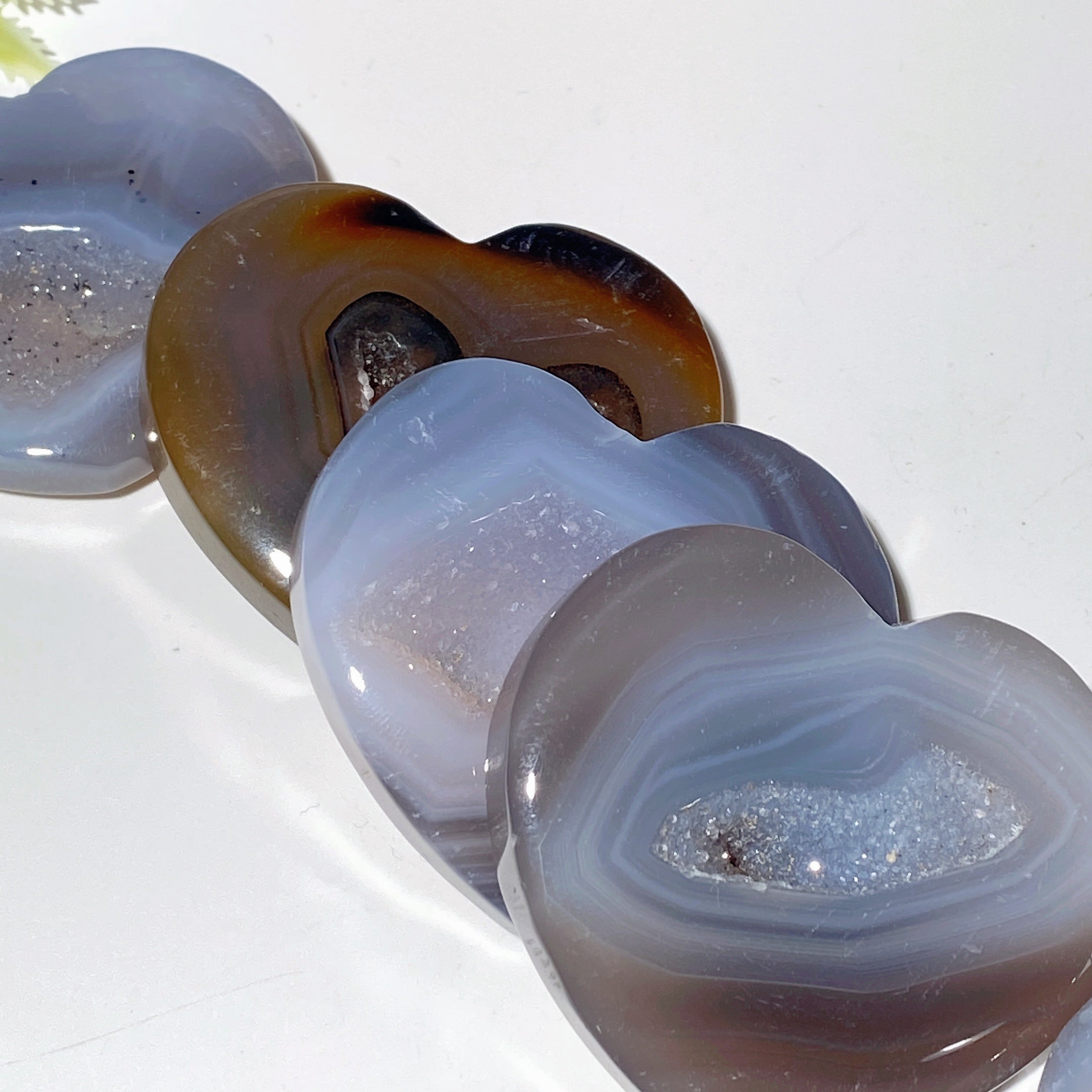 2.2" Druzy Agate Crystal Heart Carving for Healing