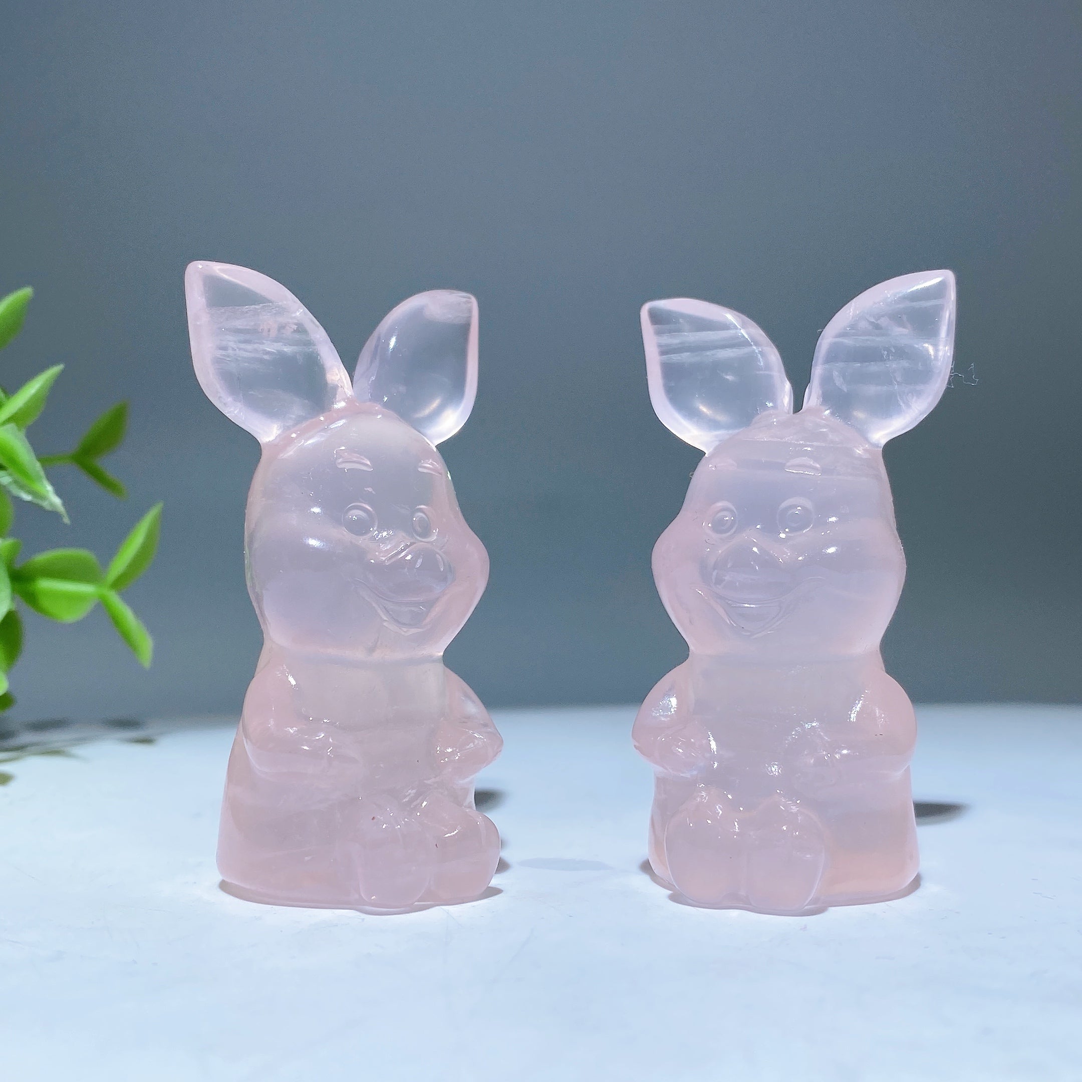 2.2 inch Rose Quartz Piglet Healing Crystal Figurine