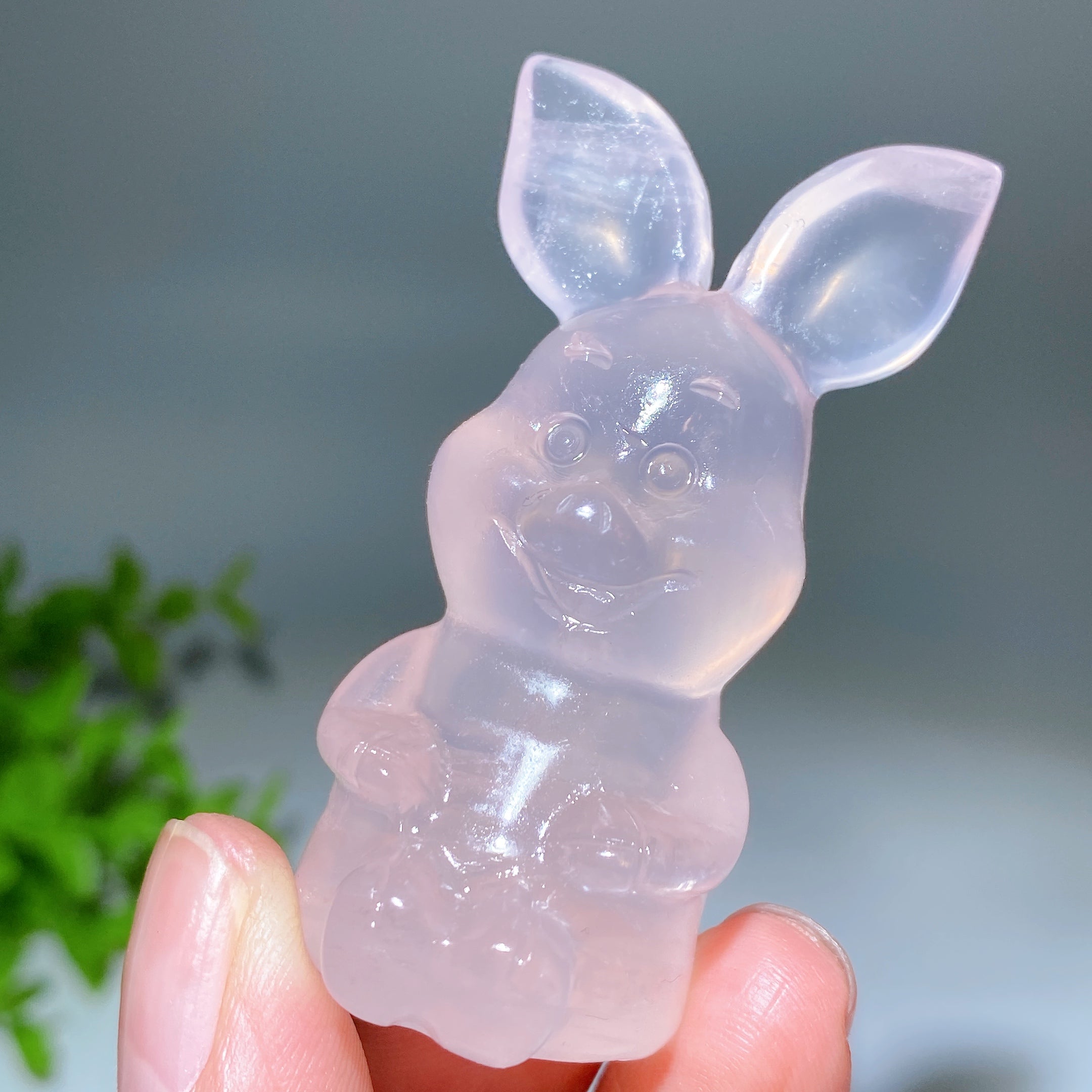 2.2 inch Rose Quartz Piglet Healing Crystal Figurine