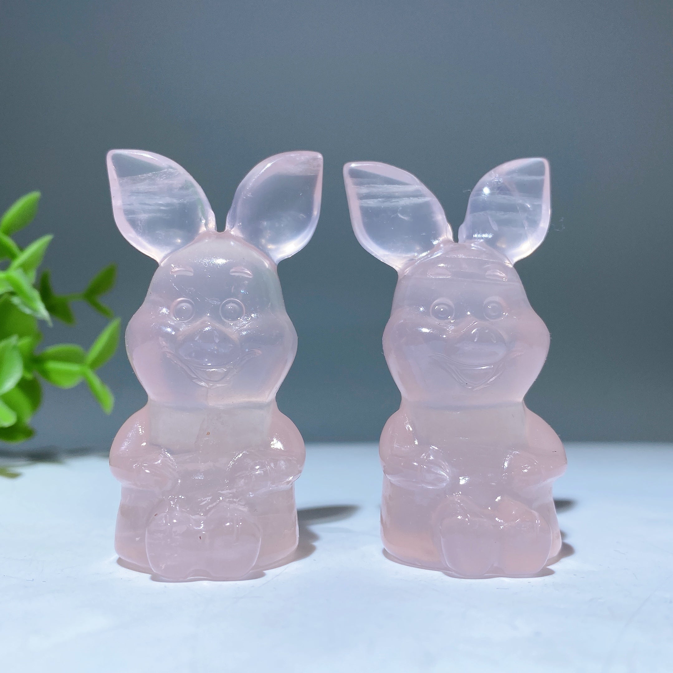 2.2 inch Rose Quartz Piglet Healing Crystal Figurine