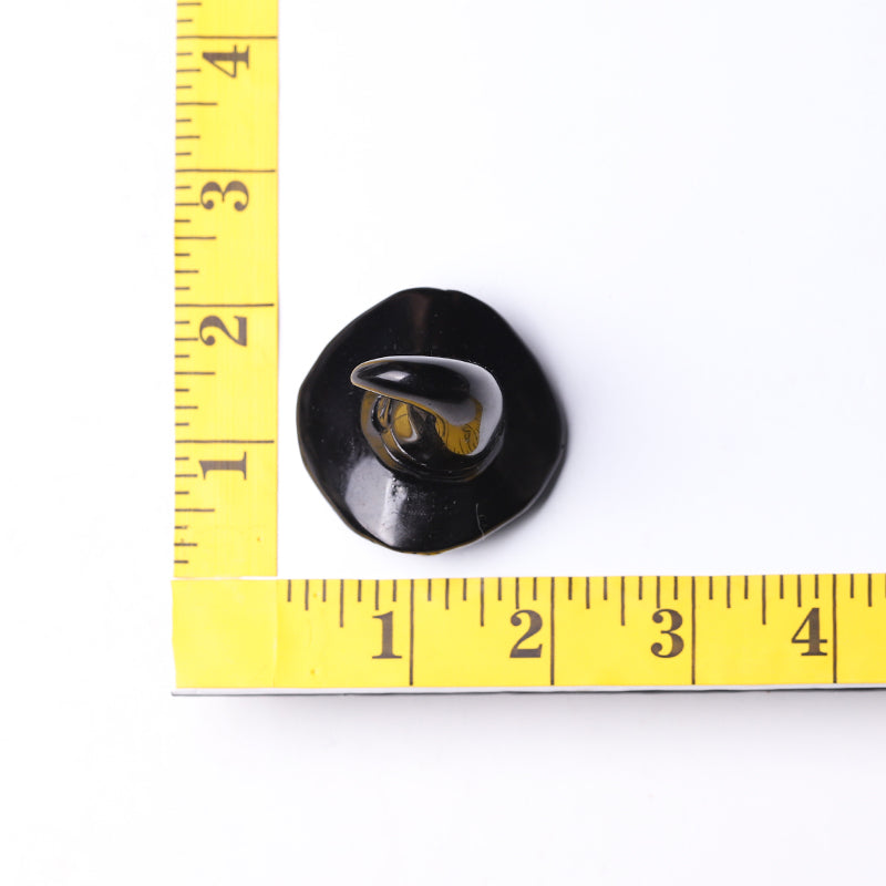 2,25" Schwarze Obsidian-Hexenhut-Kristallfigur