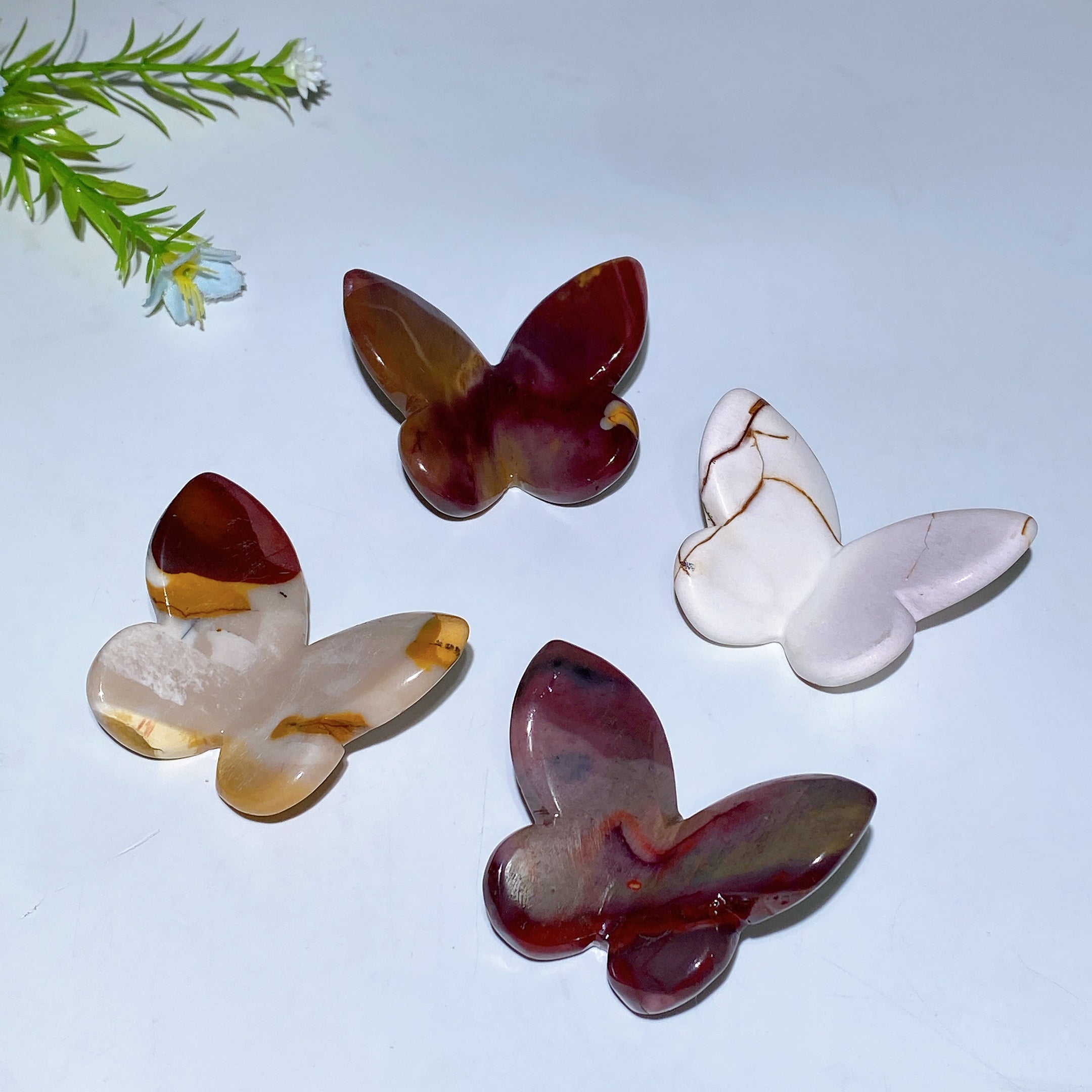 2.3-2.5" Hand Carved Crystal Butterfly Animal Figurine