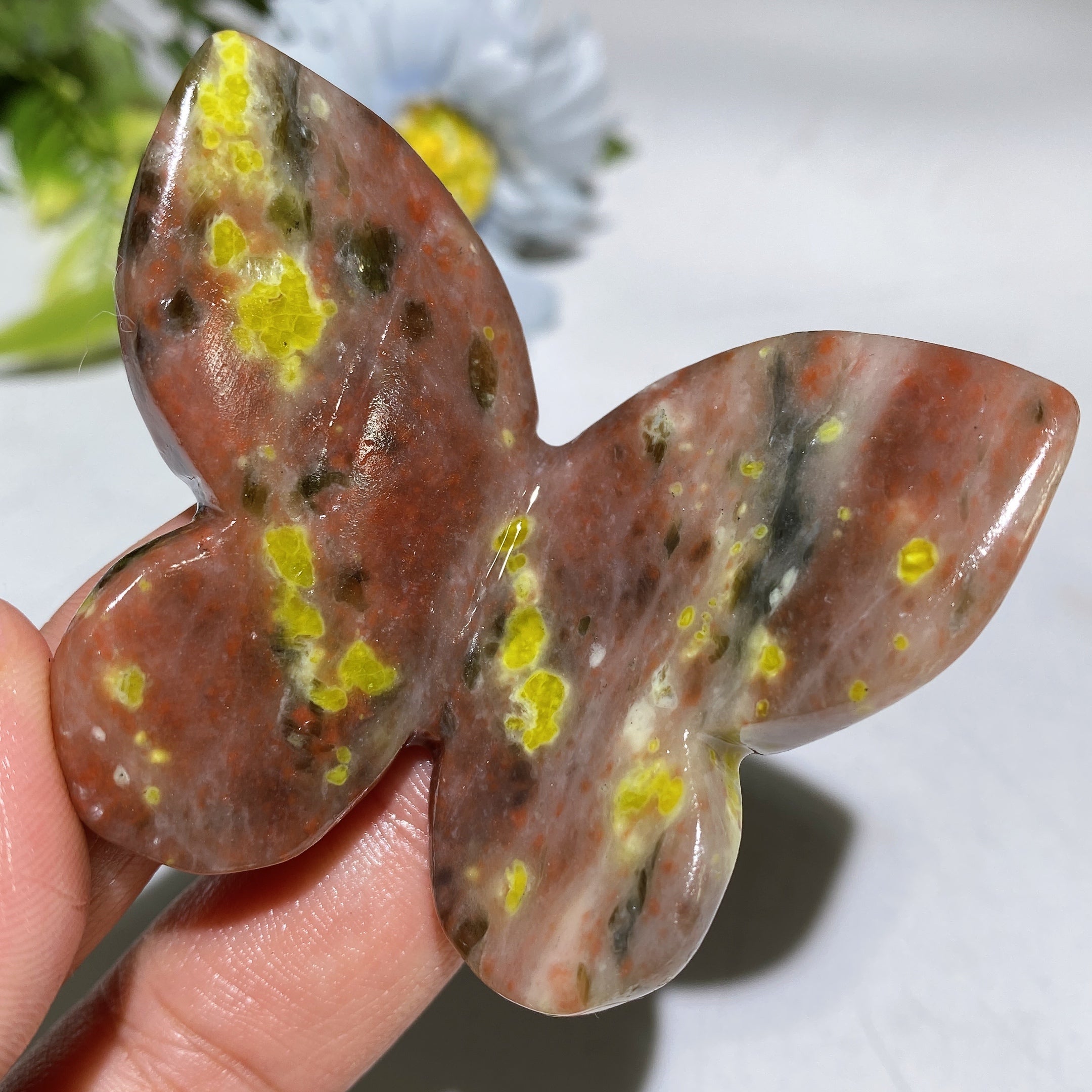 2.3-2.5" Hand Carved Crystal Butterfly Animal Figurine