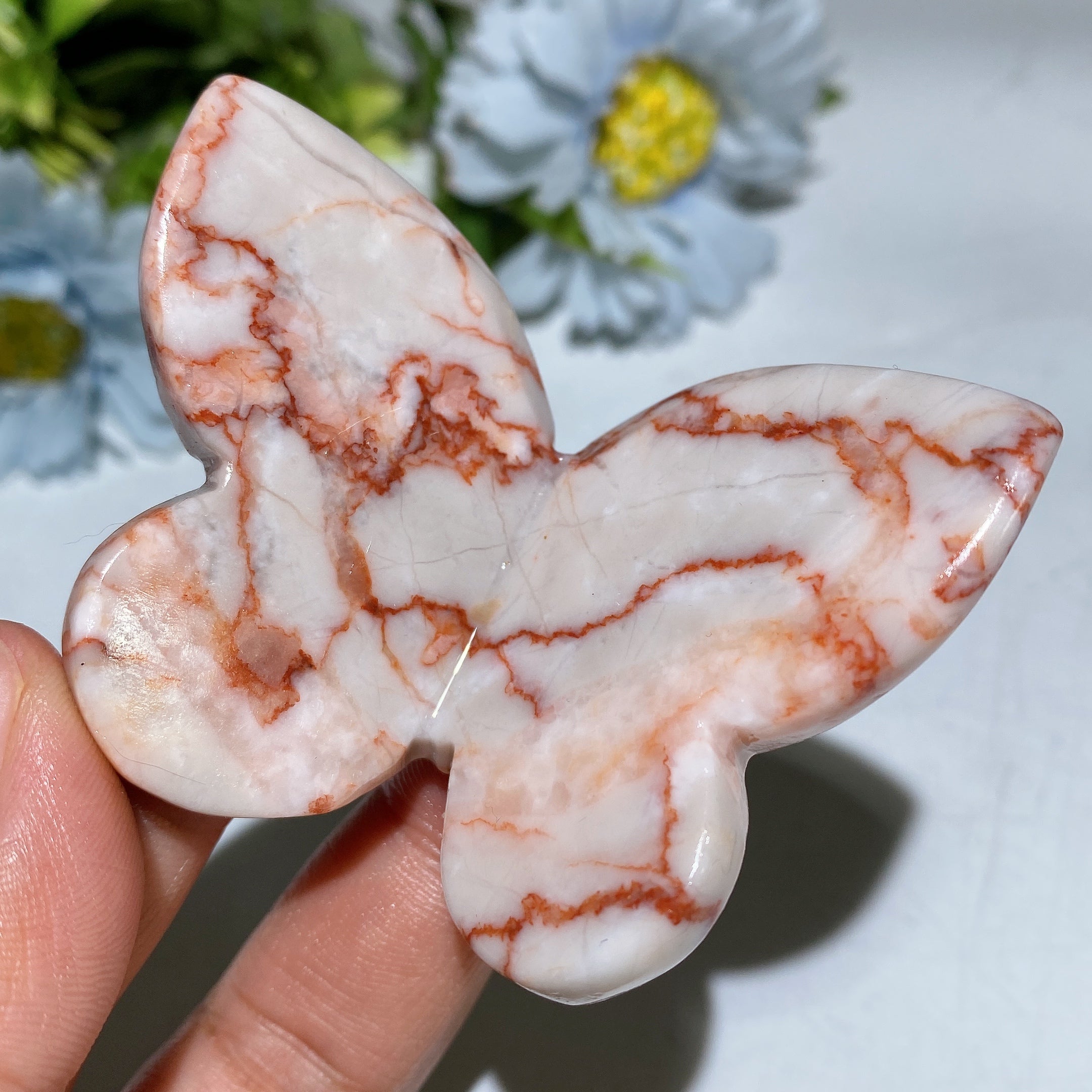 2.3-2.5" Hand Carved Crystal Butterfly Animal Figurine