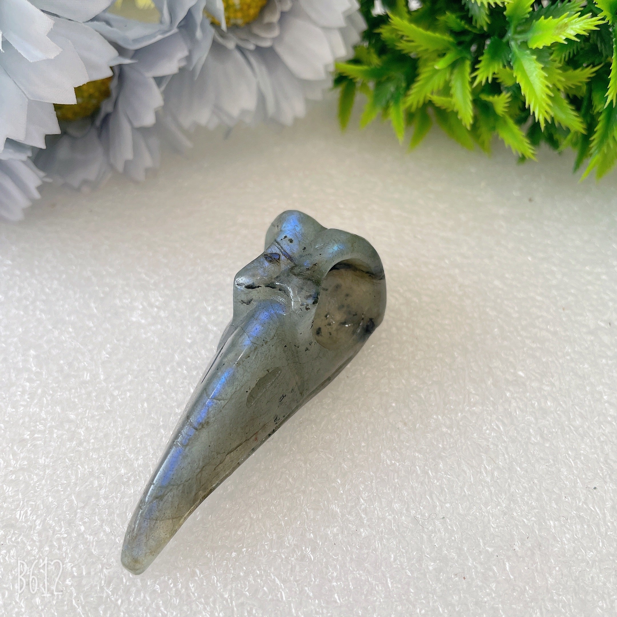 2,3–2,5 Zoll Kristall-Vogelschädel-Schnitzereien aus Obsidian, Quarz, Labradorit